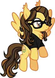 Size: 1063x1512 | Tagged: safe, artist:lightningbolt, derpibooru import, ponified, pegasus, pony, .svg available, chest fluff, clothes, derpibooru exclusive, ear fluff, flying, frown, glasses, image, male, png, shirt, show accurate, simple background, solo, spread wings, stallion, t-shirt, the academy is..., transparent background, trap, v-neck, vector, william beckett, wings