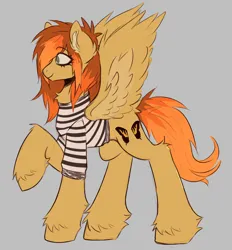 Size: 1900x2050 | Tagged: safe, artist:mxmx fw, derpibooru import, ponified, pegasus, pony, clothes, emo, eyeliner, female, hayley williams, image, jpeg, makeup, mare, messy mane, paramore, raised hoof, shirt, solo, spread wings, stripes, wings