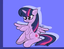 Size: 1368x1049 | Tagged: safe, artist:pertdegert, derpibooru import, twilight sparkle, twilight sparkle (alicorn), alicorn, pony, image, png, simple background, sitting, smiling, solo