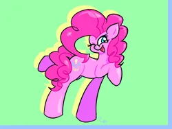 Size: 1600x1200 | Tagged: safe, artist:pertdegert, derpibooru import, pinkie pie, earth pony, pony, image, one eye closed, open mouth, png, simple background, smiling, solo, wink