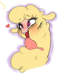 Size: 1214x1449 | Tagged: suggestive, artist:aer0 zer0, derpibooru import, them's fightin' herds, ahegao, community related, explicit source, fanfic art, female, image, open mouth, paprika (tfh), png, solo, tongue out