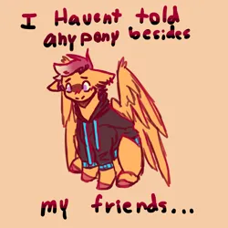 Size: 2048x2048 | Tagged: safe, artist:ask-trans-scoots, derpibooru import, scootaloo, pegasus, pony, ask, blushing, clothes, cute, dialogue, floppy ears, hoodie, image, large wings, male, png, simple background, sitting, solo, trans male, transgender, tumblr:ask trans scootaloo, wings