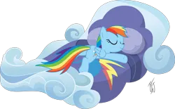 Size: 4836x3000 | Tagged: safe, artist:mlp-scribbles, derpibooru import, rainbow dash, bed, image, png, simple background, solo, transparent background