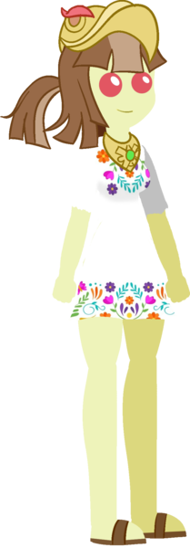 Size: 702x2011 | Tagged: safe, artist:archooves, derpibooru import, oc, oc:tailcoatl, ponified, pony, equestria girls, aztec, clothes, dress, helmet, image, mexican, mexico, nation ponies, png, pointy people, simple background, solo, transparent background
