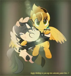 Size: 2110x2236 | Tagged: safe, artist:cheezedoodle96, artist:lincolnbrewsterfan, derpibooru import, part of a set, oc, oc:blink romance, oc:killer epic, ponified, unofficial characters only, alicorn, pony, fallout equestria, my little pony: the movie, the return of harmony, .svg available, absurd resolution, aftermath, alicorn oc, alternate hairstyle, alternate universe, beam, belt, best friends, bomber jacket, christianity, clothes, coat markings, colored pupils, colored wings, continuity, cowlick, crepuscular rays, cross, cross necklace, cute, cute face, cute smile, dark eyes, description is relevant, duo, duo male, electric guitar, envelope, eye, eyes closed, fallout equestria oc, fender stratocaster, fender telecaster, floating, flourish, flying, forelock, glow, glowing horn, guitar, guitar pick, gun, handgun, happy, hazel eyes, heart, highlights, holster, hoof heart, horn, hug, image, inkscape, jacket, jewelry, jumpsuit, latex, leather, leather jacket, lens flare, lifting, light, lincoln brewster, looking at someone, looking at you, magic, magic aura, male, male alicorn, male alicorn oc, mane, michael hutzler, movie accurate, musical instrument, musician, nc-tv signature, necklace, ocbetes, part of a series, performance, performer, persona, pipbuck, pipbuck 3000, pipbuck rose 3000, pistol, png, pocket, ponified music artist, ponysona, rainbow, raised hoof, red, relentless sorrow (psalm's handgun), revolver, security armor, security belt, simple background, smiling, smiling at you, socks (coat marking), solo, spread wings, stage, stage light, stallion, stars, strap, striped mane, striped tail, stripes, tail, tall resolution, telekinesis, text, thank you, thanks, two toned coat, two toned hair, two toned mane, two toned tail, two toned wings, underhoof, utility belt, vault suit, vector, weapon, wholesome description, wing hands, wing hold, winghug, wings