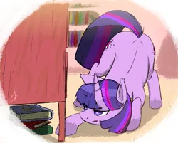 Size: 953x767 | Tagged: safe, artist:gorebox, derpibooru import, twilight sparkle, pony, unicorn, book, bookshelf, image, library, png, searching, shelf, solo