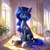 Size: 768x768 | Tagged: safe, derpibooru import, machine learning generated, stable diffusion, princess luna, alicorn, pony, ai content, bandage, cute, eyes closed, folded wings, generator:pony diffusion v5, image, png, prompter:ailex, sitting, sleepy, solo, wings