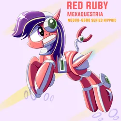 Size: 5000x5000 | Tagged: safe, artist:trackheadtherobopony, derpibooru import, oc, oc:red ruby, pony, robot, robot pony, flying, image, png, prehensile tail, solo, tail