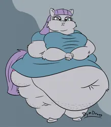 Size: 1115x1280 | Tagged: suggestive, artist:slimdym, derpibooru import, maud pie, anthro, belly, big belly, fat, image, jpeg, maud pudge, morbidly obese, obese