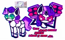 Size: 1706x1066 | Tagged: safe, artist:mihar34, derpibooru import, sweetie belle, pony, robot, unicorn, green eyes, image, jpeg, red eyes, simple background, solo, sweetie bot, text, white background