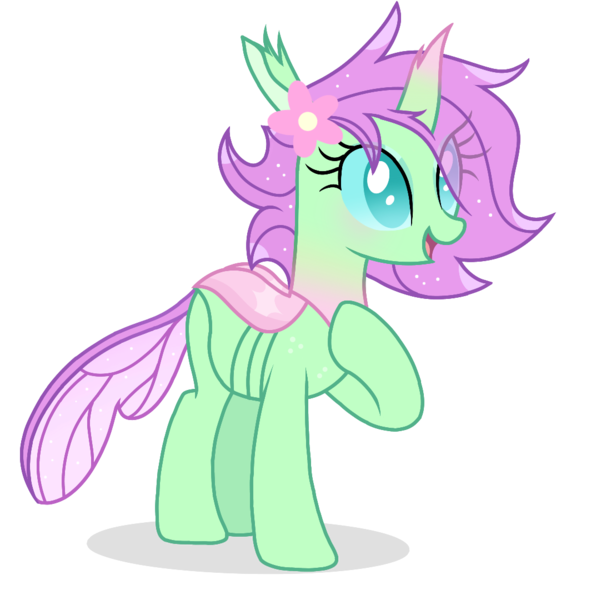 Size: 1109x1080 | Tagged: safe, artist:cstrawberrymilk, derpibooru import, oc, oc:hydrangea, changepony, hybrid, female, image, png, solo, tn