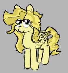 Size: 664x714 | Tagged: safe, artist:ayellowhorse, derpibooru import, oc, oc:tavi, pegasus, pony, colored, derpibooru exclusive, eye clipping through hair, female, gray background, image, mare, pegasus oc, png, simple background, solo, wings
