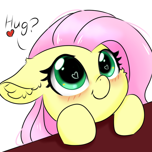 Size: 1080x1080 | Tagged: safe, artist:twiliset, derpibooru import, fluttershy, pegasus, pony, big eyes, cute, daaaaaaaaaaaw, heart, heart eyes, image, looking up, minimalist, modern art, png, say anything, smiling, solo, table, wingding eyes