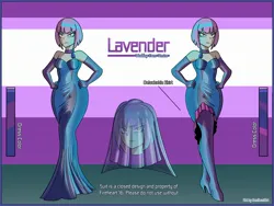 Size: 2500x1875 | Tagged: safe, artist:devillustart, derpibooru import, oc, oc:nurse lavender blossom, human, equestria girls, clothes, dress, fireheart76's latex suit design, gloves, image, jpeg, latex, latex dress, latex gloves, latex suit, prisoners of the moon, reference sheet, rubber, rubber boots, rubber gloves, wedding dress