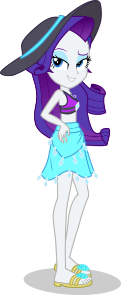 Size: 1673x4059 | Tagged: safe, artist:dustinwatsongkx, derpibooru import, rarity, human, equestria girls, equestria girls series, bikini, clothes, feet, female, geode of shielding, hat, image, magical geodes, png, rarity's blue sarong, rarity's purple bikini, sandals, simple background, solo, swimsuit, transparent background, vector