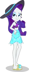 Size: 1673x4059 | Tagged: safe, artist:dustinwatsongkx, derpibooru import, rarity, human, equestria girls, equestria girls series, bikini, clothes, feet, female, geode of shielding, hat, image, magical geodes, png, rarity's blue sarong, rarity's purple bikini, sandals, simple background, solo, swimsuit, transparent background, vector