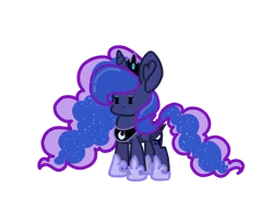 Size: 1937x1571 | Tagged: safe, alternate version, artist:lunadorable, derpibooru import, edit, princess luna, alicorn, pony, :3, chubby, colored, crown, cute, ethereal mane, eyelashes, eyeshadow, folded wings, happy, highlights, hoof shoes, image, jewelry, makeup, png, regalia, simple background, solo, starry mane, transparent background, wings