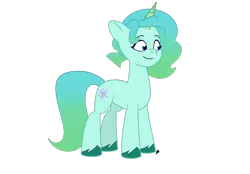 Size: 2360x1640 | Tagged: safe, artist:reececup11, derpibooru import, oc, oc:topaz glimmer, unofficial characters only, pony, unicorn, g5, my little pony: a new generation, my little pony: tell your tale, my little pony: the movie, closed mouth, colored horn, eyebrows, female, horn, image, looking at someone, mare, png, signature, simple background, smiling, solo, transparent background