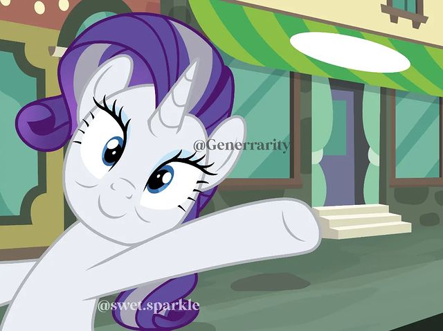 Size: 640x478 | Tagged: safe, artist:generrarity, artist:swet.sparkle, derpibooru import, rarity, pony, unicorn, the last problem, eyeshadow, fake eyelashes, female, image, jpeg, makeup, manehattan, mare, older, older rarity, selfie, show accurate, signature, solo