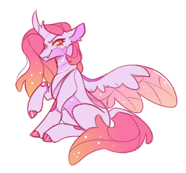 Size: 868x808 | Tagged: safe, artist:queerhorses, derpibooru import, oc, oc:soleil, changepony, hybrid, female, image, magical lesbian spawn, offspring, parent:princess celestia, parent:queen chrysalis, parents:chryslestia, png, simple background, solo, transparent background