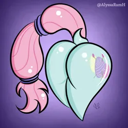 Size: 1250x1250 | Tagged: suggestive, artist:alyssarh, derpibooru import, kerfuffle, pegasus, pony, butt, butt only, dock, female, heart butt, image, png, solo, solo female, tail
