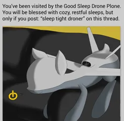 Size: 1200x1164 | Tagged: safe, artist:fyrworks, edit, oc, unofficial characters only, original species, plane pony, pony, predator drone, couch, exploitable meme, if you see this image while scrolling, image, jpeg, meme, plane, polaroid, sleeping, solo, text