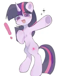 Size: 1080x1440 | Tagged: safe, artist:yuyu75353195953, derpibooru import, twilight sparkle, pony, unicorn, bipedal, female, image, mare, png, simple background, solo, underhoof, unicorn twilight, white background