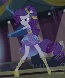 Size: 490x584 | Tagged: safe, derpibooru import, screencap, rarity, cheer you on, equestria girls, equestria girls series, spoiler:eqg series (season 2), >:), alternate hairstyle, armpits, belt, cape, clothes, cute, determined smile, diamonds, gloves, high heels, image, jewelry, leg bracelet, long gloves, pearl, png, ponied up, pony ears, shoes, sleeveless, super ponied up, tiara, toga