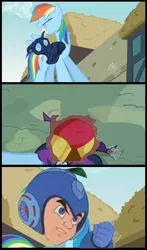 Size: 800x1356 | Tagged: safe, derpibooru import, mare do well, rainbow dash, pony, robot, the mysterious mare do well, 1000 years in photoshop, gutsman, gutsman's ass, image, mega man (series), megaman, meme, outdated meme, png