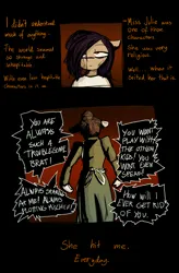 Size: 4600x7016 | Tagged: semi-grimdark, artist:tenenbris, derpibooru import, oc, oc:alma, oc:mrs julie, comic:things change, image, png