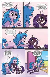 Size: 994x1528 | Tagged: safe, derpibooru import, idw, izzy moonbow, violette rainbow, pony, unicorn, g5, spoiler:comic, spoiler:g5comic, spoiler:g5comic14, bully, bullying, dreadlocks, image, jpeg, vitiligo