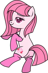 Size: 658x1001 | Tagged: suggestive, artist:tanahgrogot, derpibooru import, oc, oc:annisa trihapsari, unofficial characters only, earth pony, pony, adorasexy, annibutt, base, bedroom eyes, butt, clothes, cute, earth pony oc, female, image, looking at you, looking back, looking back at you, mare, ocbetes, pink socks, plot, png, sexy, simple background, smiling, smiling at you, socks, solo, transparent background