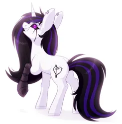 Size: 1280x1306 | Tagged: safe, artist:sararini, derpibooru import, oc, pony, unicorn, amputee, female, image, mare, png, prosthetic leg, prosthetic limb, prosthetics, simple background, solo, white background