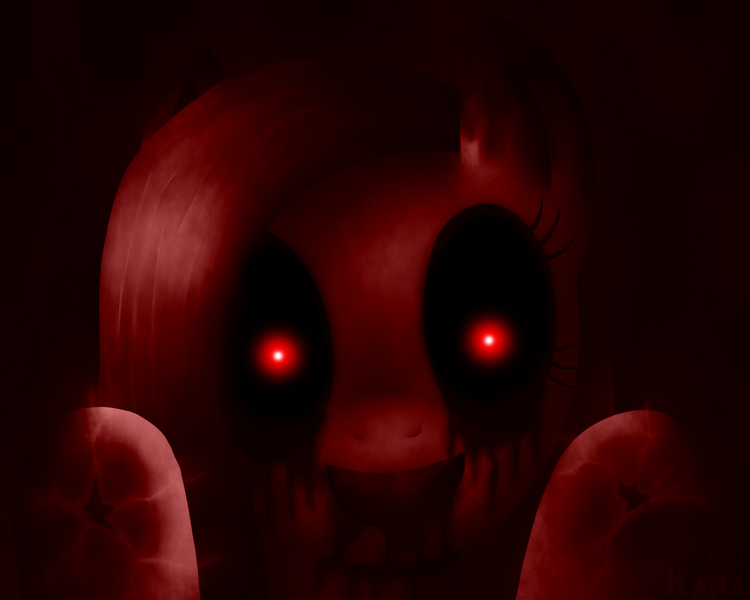 Size: 2000x1600 | Tagged: grimdark, artist:shad0w-galaxy, edit, editor:pagiepoppie12345, pinkie pie, earth pony, pony, black sclera, breaking the fourth wall, cracking, female, fourth wall, image, looking at you, mare, nightmare fuel, pinkamena diane pie, png, smiling, zalgo, zalgo pie