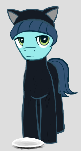 Size: 1034x1930 | Tagged: safe, artist:catachromatic, derpibooru import, lonely hearts, ponified, earth pony, pony, animal costume, cat costume, clothes, costume, image, male, paul mccartney, png, ponified photo, saucer, solo, stallion, the beatles
