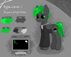 Size: 2000x1600 | Tagged: safe, alternate version, artist:keupoz, derpibooru import, oc, oc:bytewave, unofficial characters only, pony, clothes, image, png, reference sheet, simple background, solo