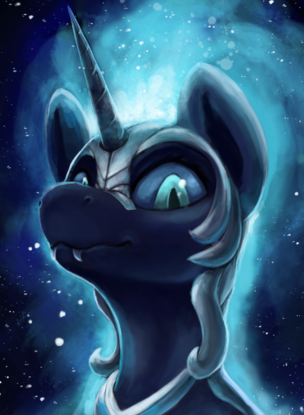 Size: 2990x4085 | Tagged: safe, artist:ryanmandraws, derpibooru import, nightmare moon, alicorn, bust, commission, digital painting, female, image, looking at you, png, solo, solo female
