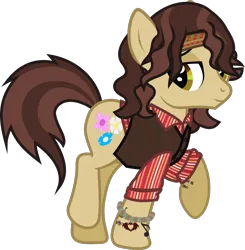 Size: 1165x1187 | Tagged: safe, artist:lightningbolt, derpibooru import, ponified, earth pony, pony, .svg available, bracelet, button-up shirt, clothes, derpibooru exclusive, headband, image, jewelry, lidded eyes, looking at you, male, panic! at the disco, png, raised hoof, raised leg, rolled up sleeves, ryan ross, shirt, show accurate, simple background, solo, stallion, standing, tattoo, transparent background, undershirt, vector, vest, wavy hair