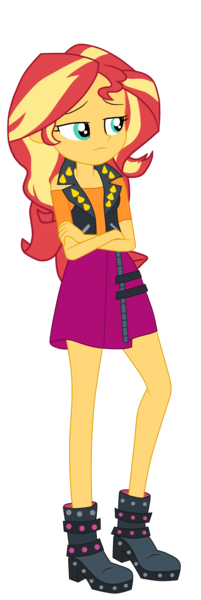 Size: 1900x5676 | Tagged: safe, artist:gmaplay, derpibooru import, sunset shimmer, equestria girls, equestria girls series, boots, clothes, cute, female, image, legs, png, shimmerbetes, shoes, simple background, skirt, solo, transparent background