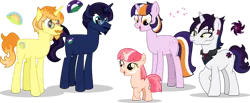 Size: 1280x528 | Tagged: safe, artist:mlp-trailgrazer, derpibooru import, oc, unofficial characters only, pony, unicorn, female, filly, foal, glasses, image, male, mare, png, simple background, stallion, transparent background