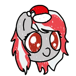 Size: 1000x1000 | Tagged: safe, artist:theunidentifiedchangeling, derpibooru import, oc, oc:shyshard melody, unicorn, bust, christmas, commission, female, hat, holiday, horn, image, png, portrait, santa hat, simple background, smiling, solo, transparent background, unicorn oc, ych result