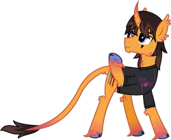 Size: 2425x1984 | Tagged: safe, artist:lightningbolt, derpibooru import, ponified, classical unicorn, pony, unicorn, .svg available, cheek fluff, chin fluff, clothes, cloven hooves, curved horn, dallon weekes, derpibooru exclusive, ear fluff, facial markings, frown, gradient hooves, gradient horn, gradient tail, hoof fluff, horn, image, leg fluff, leonine tail, lidded eyes, looking up, male, neck fluff, png, raised hoof, shirt, show accurate, simple background, solo, stallion, t-shirt, tail, tail fluff, transparent background, underhoof, unshorn fetlocks, vector