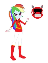Size: 478x629 | Tagged: safe, derpibooru import, rainbow dash, equestria girls, image, png, power rangers, recolor, red ranger