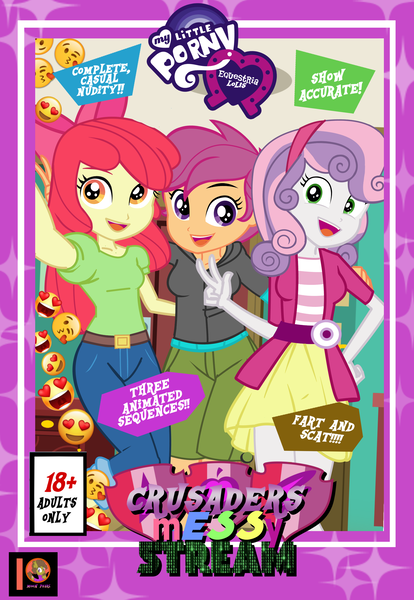 Size: 2200x3187 | Tagged: questionable, artist:succubi samus, derpibooru import, apple bloom, scootaloo, sweetie belle, human, equestria girls, art pack, casual nudity, image, implied farting, implied lolicon, implied nudity, implied scat, implied underage, nudity, paywall content, png, show accurate, show accurate porn