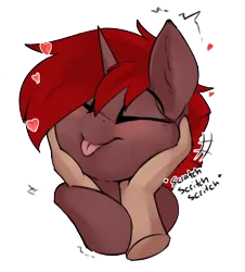 Size: 2226x2457 | Tagged: safe, artist:beardie, derpibooru import, oc, oc:hardy, alicorn, pony, beardies scritching ponies, blushing, disembodied hand, eyes closed, hand, image, male, png, simple background, solo, stallion, tongue out, transparent background