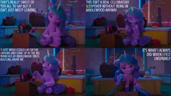 Size: 2000x1125 | Tagged: safe, derpibooru import, edit, edited screencap, editor:quoterific, screencap, izzy moonbow, g5, my little pony: make your mark, my little pony: make your mark chapter 2, image, png, solo, the traditional unicorn sleep-over
