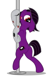 Size: 3710x5460 | Tagged: safe, artist:equestria secret guard, derpibooru import, oc, oc:林官财子, unofficial characters only, earth pony, pony, butt, clothes, earth pony oc, female, image, jewelry, looking at you, mare, paint, plot, png, pole, pole dancing, sexy, simple background, socks, stripper pole, transparent background