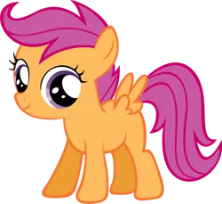 Size: 900x823 | Tagged: safe, artist:ryanthebrony, derpibooru import, scootaloo, pegasus, pony, all fours, blank flank, cute, cutealoo, female, filly, foal, grin, image, magenta hair, magenta mane, magenta tail, no cutie marks yet, orange coat, orange fur, orange wings, png, purple eyes, simple background, smiling, transparent background, wings