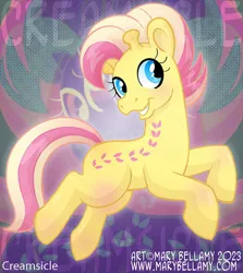 Size: 600x672 | Tagged: safe, artist:marybellamy, derpibooru import, giraffe, g1, creamsicle, g4, image, jpeg, lightly watermarked, long neck, pony friends, redesign, solo, watermark, zorilita