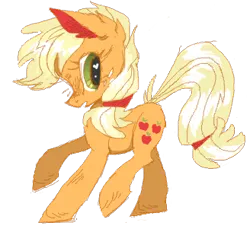 Size: 328x301 | Tagged: safe, artist:sigmapegasi, derpibooru import, applejack, earth pony, pony, image, missing accessory, missing hat, png, raised hoof, raised leg, simple background, solo, transparent background